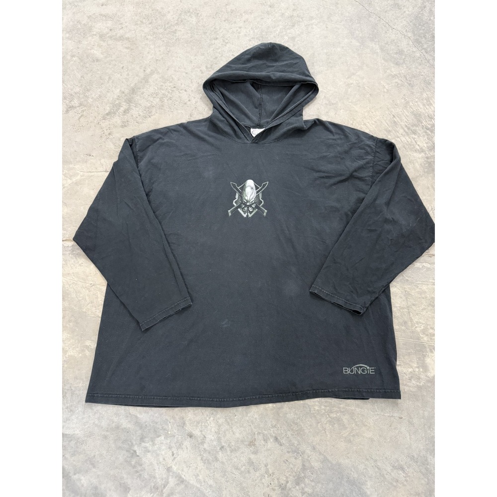 Bungie Halo Master‎ Chief Skull Logo Hoodie Adult 2XL Black Long Sleeve